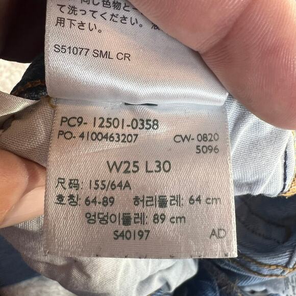 Levi's Premium Women's 501 Original Fit High Rise Straight Leg Jeans 25x30 Blue - Picture 3 of 7